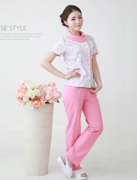 长春定做韩版短袖护士服,高档医院新款护士制服订制